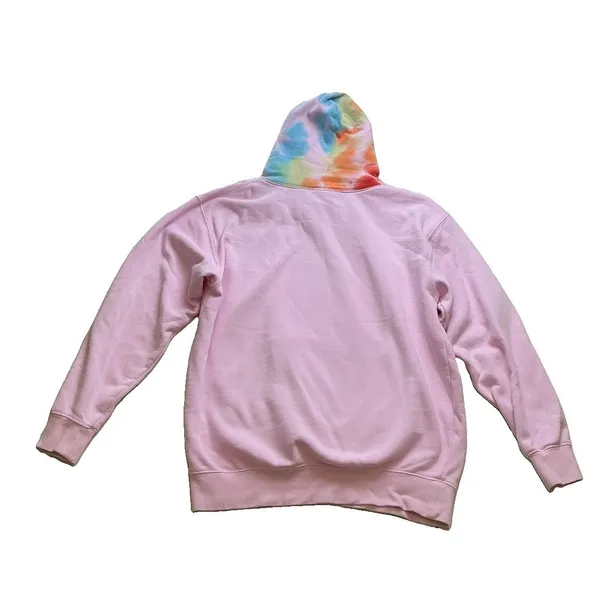 Clickbait Pink Tie Dye Hooded Pullover Hoodie Sweatshirt Women's Size L - Image 9