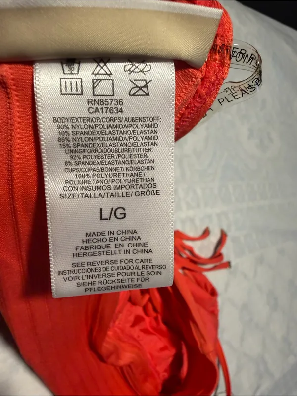 aerie Red Lace Longline Bralette size L - Image 7