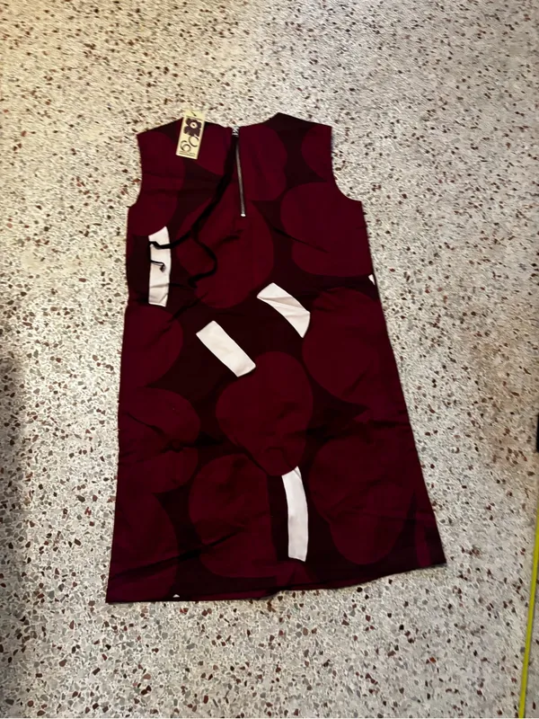 NWT Marimekko Siluetti Unikko Cotton Satin Dress side 34 is US 2 - Image 7