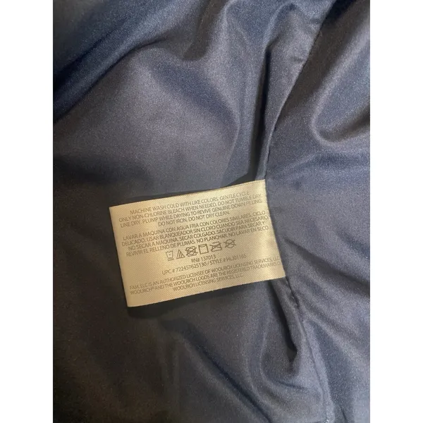 Woolrich Puffer Vest Women's L Blue Quilted‎ Duck Down Full Zip Winter Pockets - Image 7