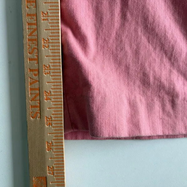Madewell Button Front Jumpsuit Womens 4 Pink Herringbone Short Sleeve‎ Wide Leg - Image 6