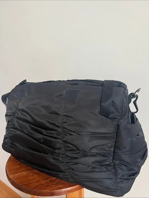 lululemon athletica Yoga Black Ruched Nylon Duffel Crossbody - Image 5