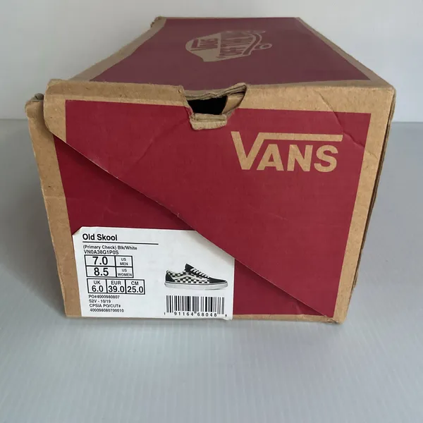 Vans Old Skool Checkerboard Black White Sneakers US 7 Men 8.5 Women With Box - Image 9