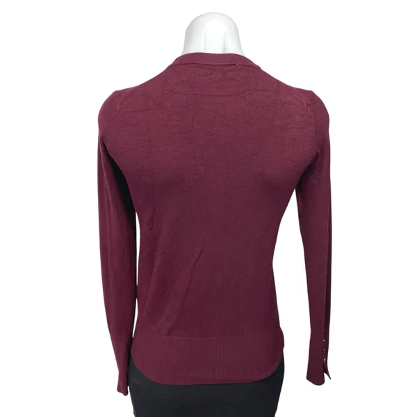 Zara Women's Maroon Knit Long Sleeve Crew Neck Pullover Cozy Sweater Top Size S - Image 2