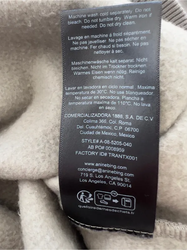 Anine Bing Tyler Logo Sweatshirt in Storm Grey NWT - Image 7