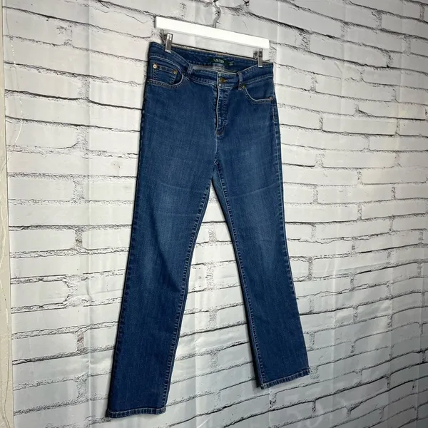 Lauren Ralph Lauren Straight Jeans 10 Stretch Mid‑Rise Ankle Streetwear Denim - Image 2