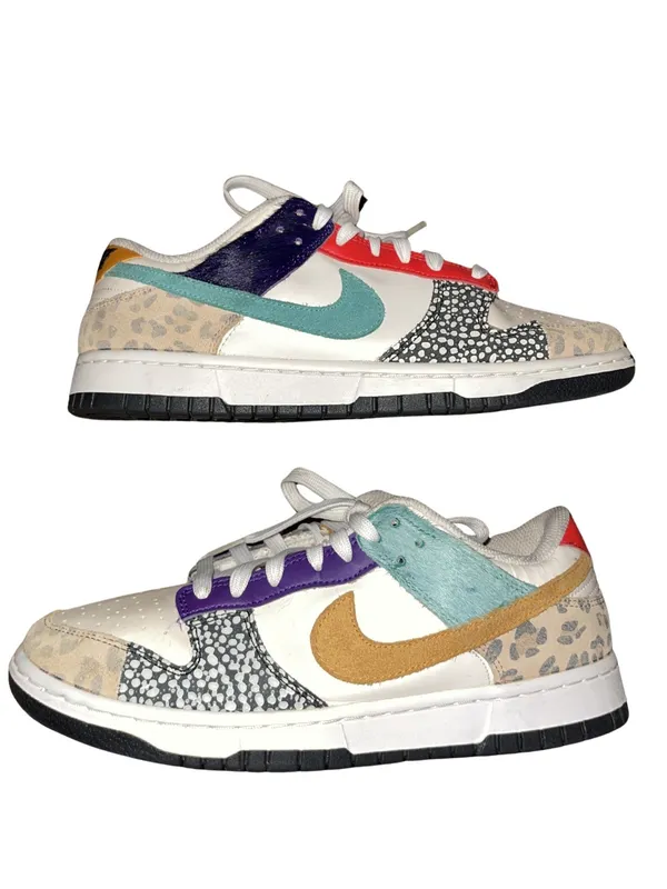 Nike Women Dunk Low SE Safari Mix Sneakers Size 8.5 DN3866-100 Athletic Shoes - Image 2