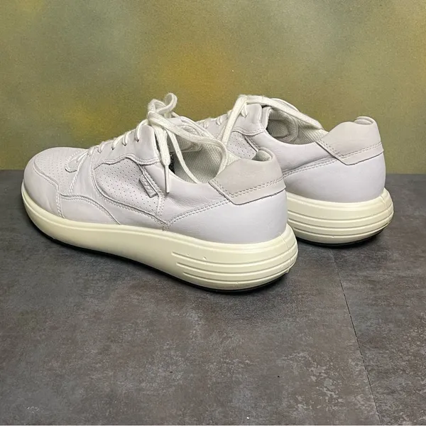 Ecco Perforated White Leather Women's Sneakers Size 10M - Image 11