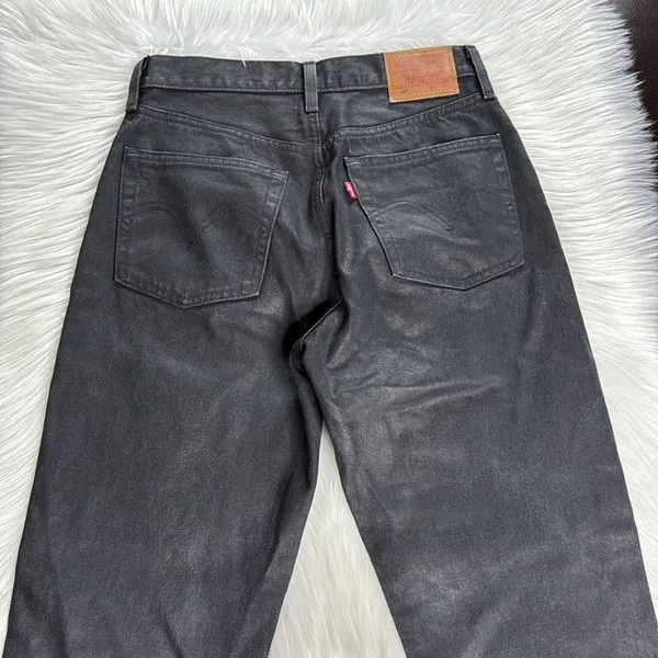 Levi’s Black Wax Coated High Waisted Jeans - Image 9
