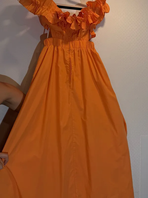 Sovere Ruffled Rapture Maxi Dress One-Shoulder Orange Maxi Dress - Image 9