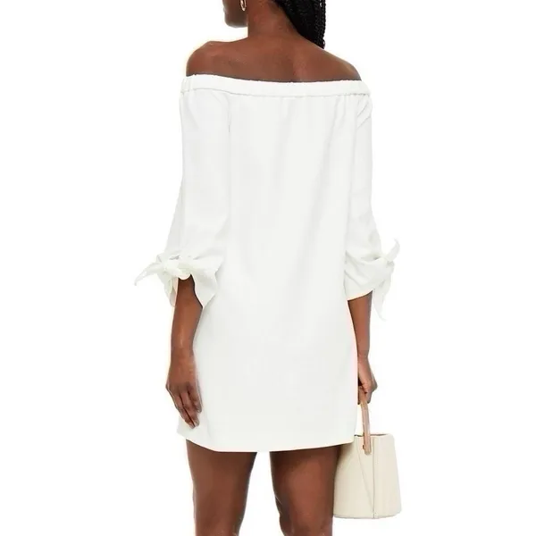 NEW Tibi Women’s Structured Crepe Off-the-Shoulder Dress Ivory Size 2 - Image 5