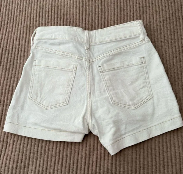 Just Black Denim Jean Shorts White - Image 2
