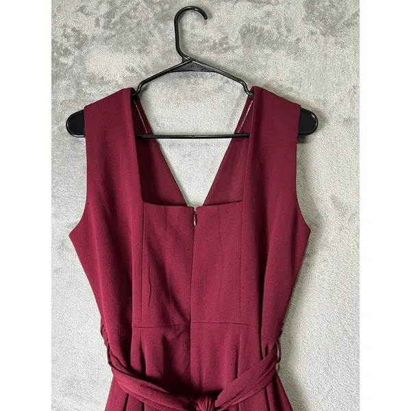 Dress the Population Alessia Sheath Cocktail Dress Plum Slit Large Elegant New - Image 5