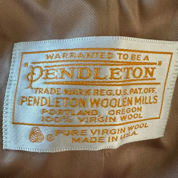 8/M Trench Coat Long Jacket Pendleton classic camel 100%pure virgin wool Vintage - Image 4
