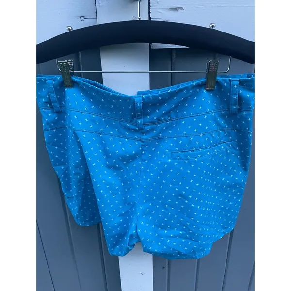 Adidas Adizero Golf Shorts Blue Star Print Womens Size 10 Performance Athletic - Image 2