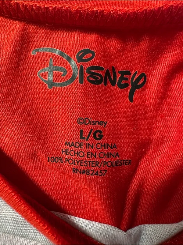 T462. Disney Minnie Mouse Plaid Bow Pyjama Set - Red & Gray - Image 3