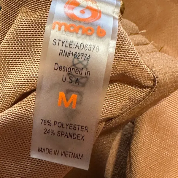Mono B Athletic Tank Dress Tan Camel Medium Shelf Bra Midi Body Con Square‎ Neck - Image 6