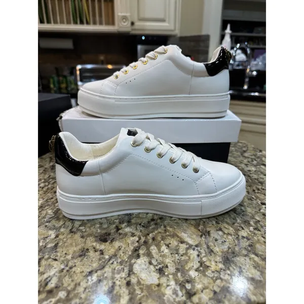 Kurt Geiger London Laney Womens Size 40 US 9 Sneakers Black White Leather Bird - Image 3
