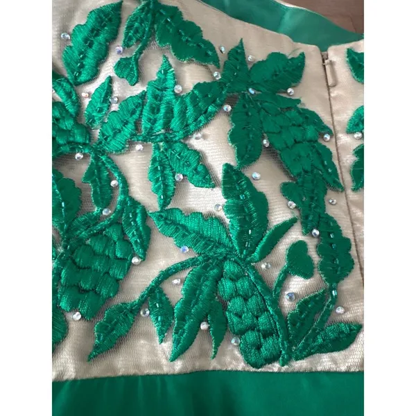 Sherri Hill Emerald green beaded flower, sweetheart, homecoming dress medium - Image 12