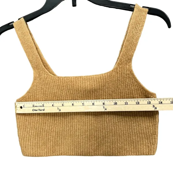 Everlane Cozy‎ Stretch Tank M Camel Tan Wool Yak Tank Square Neck Minimalist NEW - Image 4