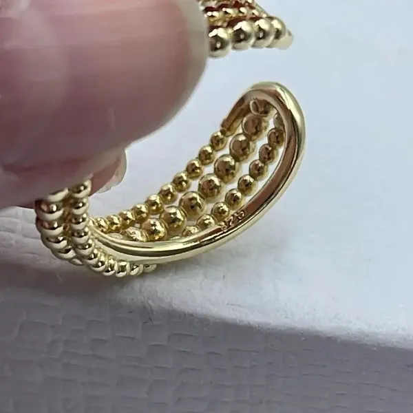 14K vermeil size 8 four rows ring stamped. - Image 2