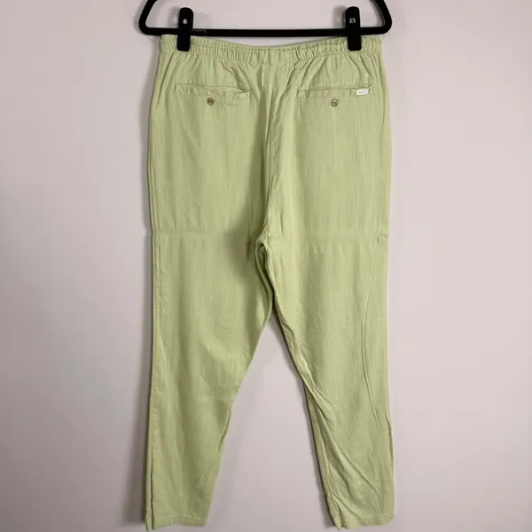 Roark Campover Pants Soft Lime Green Elastic Waist Tapered Leg Womens Medium - Image 2