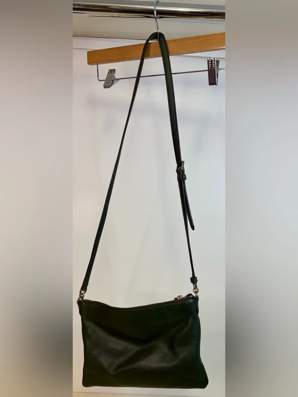 kate spa Kate Spade NY Jackson Forest Green Leather Crossbody Bag Purse Top Zip - Image 4
