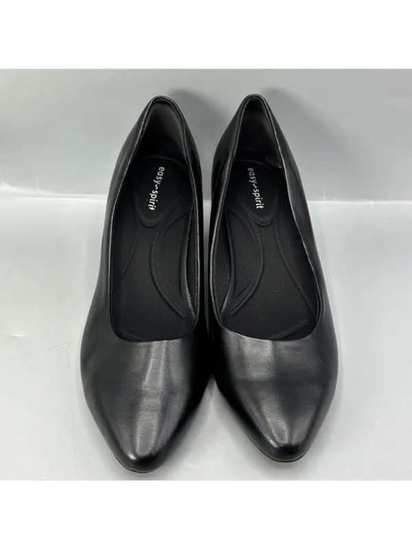 Easy Spirit Cosma Pumps Womens 8 Black Leather Almond Toe Slip On Career Formal - Image 3