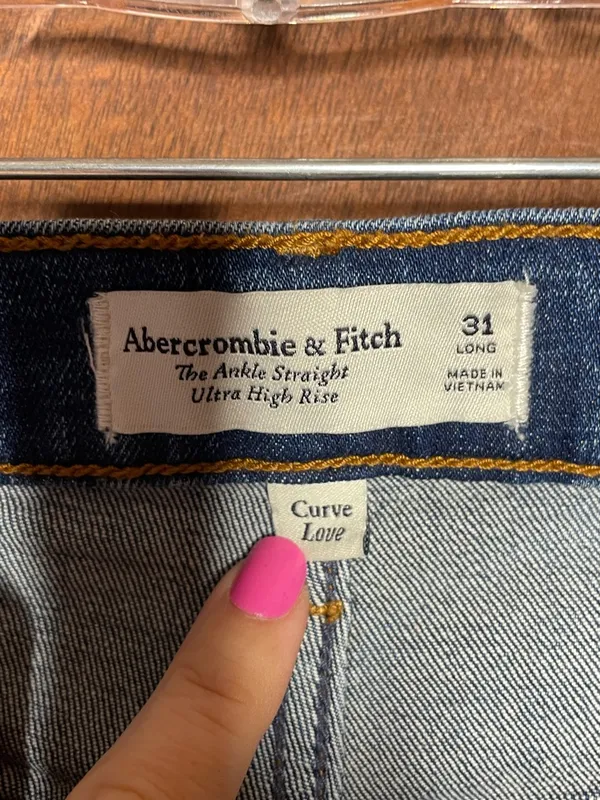 Abercrombie Curve Love Ultra High Rise Ankle Straight Jeans 31 Dark Wash Y2K - Image 5