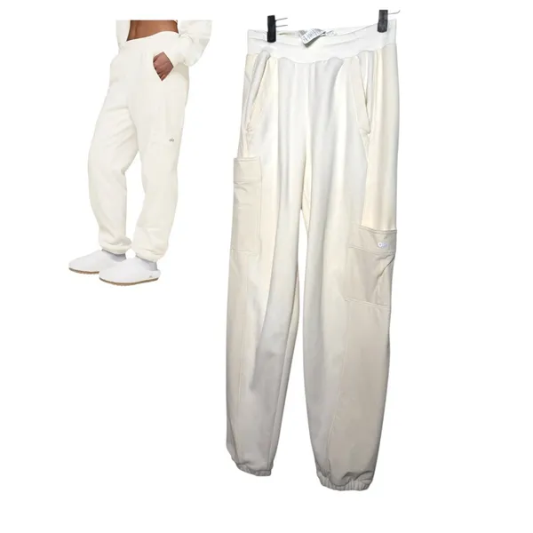 Alo Yoga Polar Fleece Wintry Mix Pant Ivory Cream Size XS - Image 2