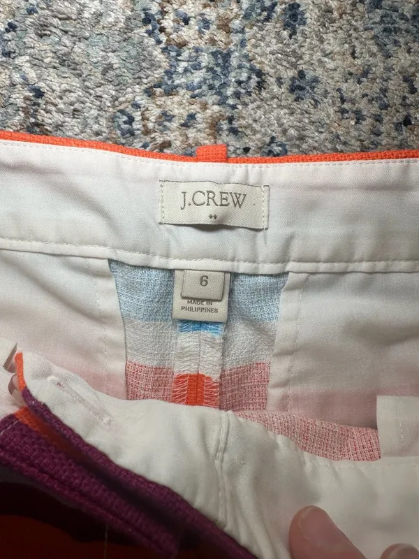 J.Crew Multicolor Striped Shorts Size 6 Colorful Casual Summer - Image 2