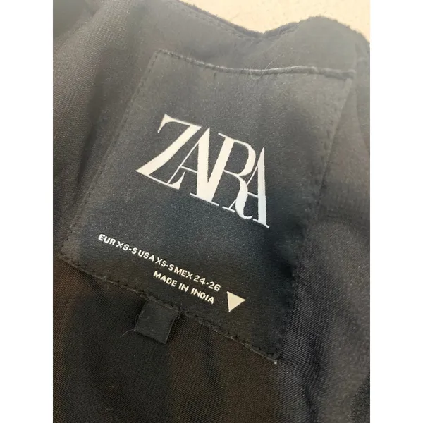 Zara XS velvet rhinestone studded beaded crop top vest TS 3374 - Image 2