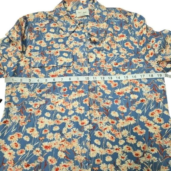 Haute Hippie‎ NWOT Long Sleeve Blue Floral Buttoned Midi Dress Size Small - Image 11