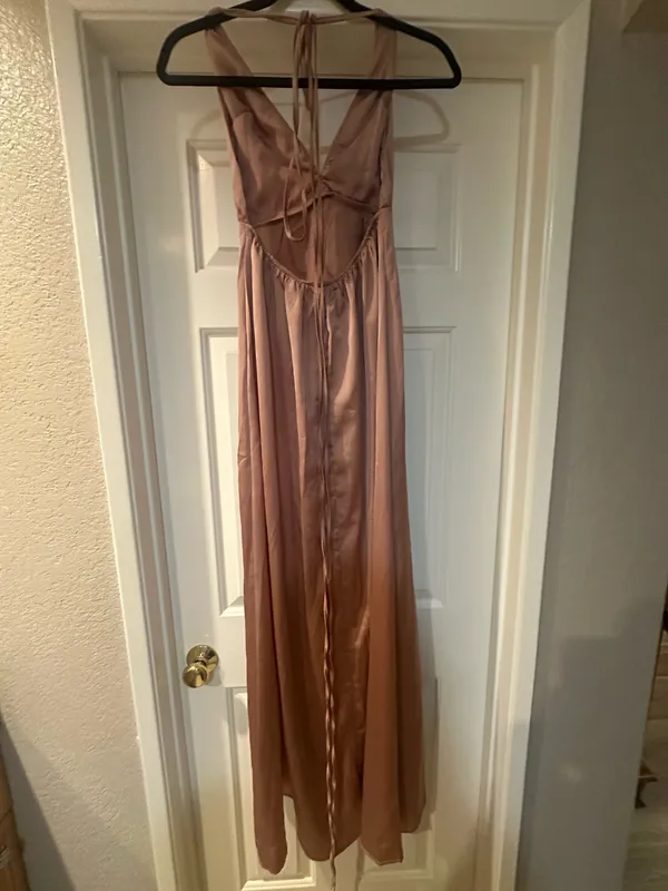 Peppermayo Satin Wrap Dress Maxi - Image 3