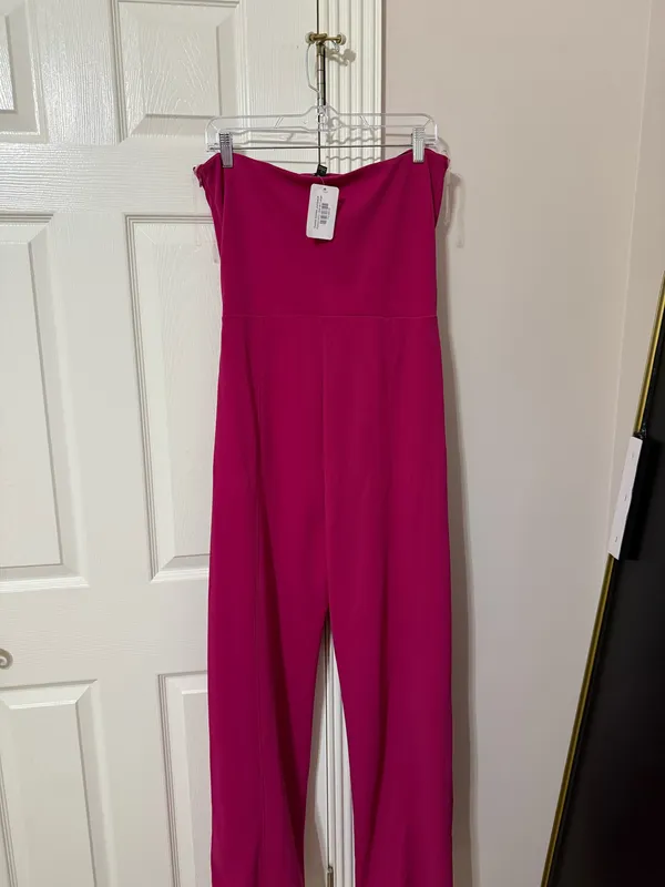 Magenta Strapless Pant Suit Pink Size L - Image 3