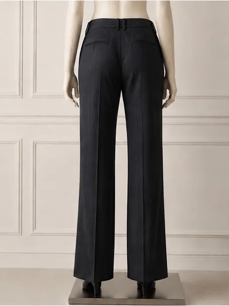 Anne Klein Wool Blend Charcoal Pinstripe Wide Leg Dress Pants 14 - Image 3