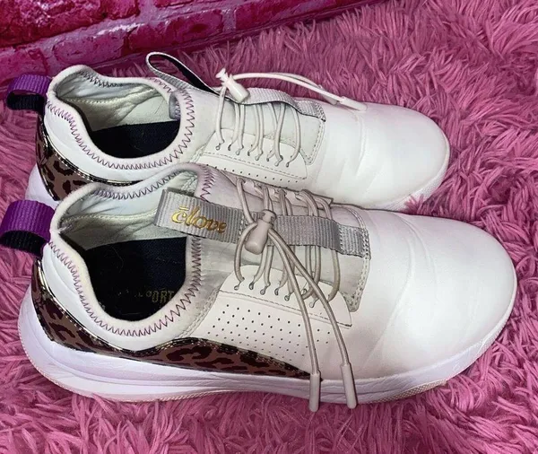 Women's Clove Nursing Shoe Size 8 White Leopard Purple‎ - Image 4
