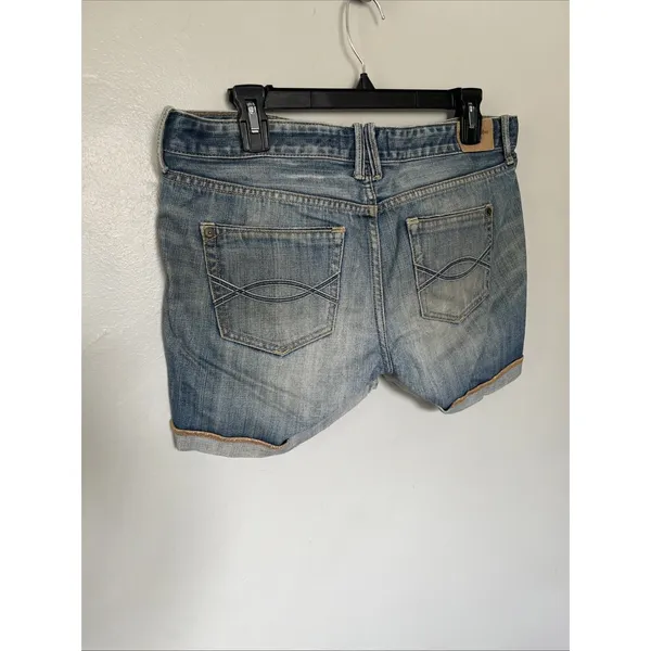 Abercrombie & Fitch Button Fly Cuffed Denim Shorts Size 6 - Image 5
