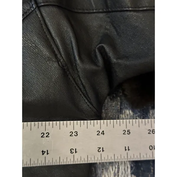 Women's Black Leather Trench Coat Size Medium Vintage Grunge Goth Matrix 90's - Image 5