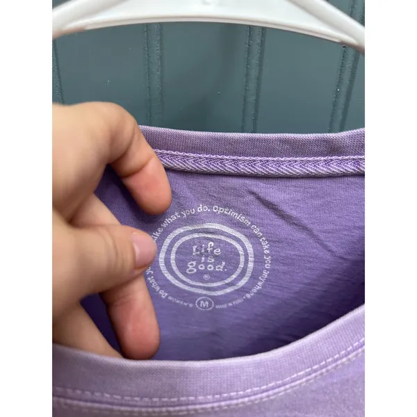 Life is Good Womens Purple Crusher Tee Take Your Sweet Time Lemonade Graphic M - Image 4
