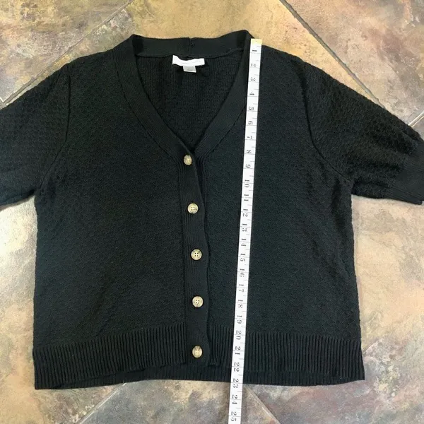 Christopher & Banks Women’s Knitted Black Cardigan Size Large - Image 5