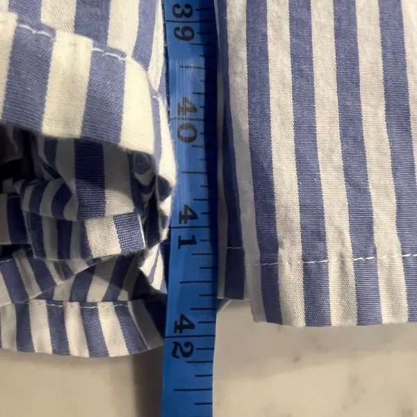 J. Crew Blue White Stripped Seersucker Tiered Dress Size 4 Preppy Southern EUC - Image 8