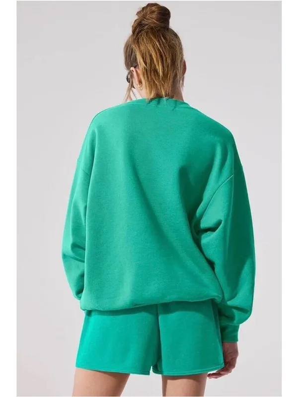 Alo Yoga Accolade Crew Neck Pullover Sweatshirt Spruce Green XXS Athleisure Rare - Image 4