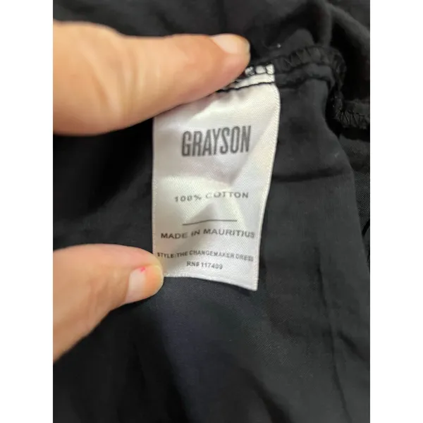 Grayson The Changemaker Black Cotton Shirt Dress (5) XL Minimalist‎ Lagenlook - Image 6