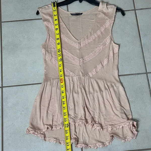 Victoria’s Secret Top Women’s Small Petite Orange Semi-Sheer Peplum Sleeveless‎ - Image 6