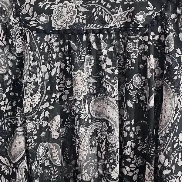 Massini Paisley Floral Print Top, Blouse. Size Medium - Image 5