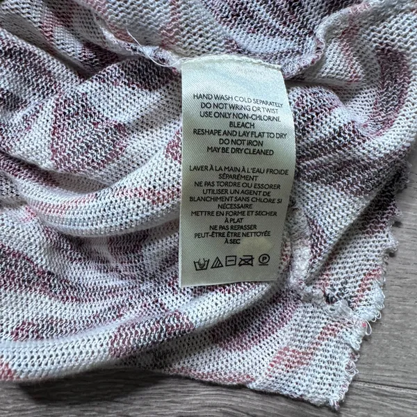 Free‎ People Floral Ruched V-Neck Top Purple Cream Long Sleeve Bell Cuff XS - Image 4