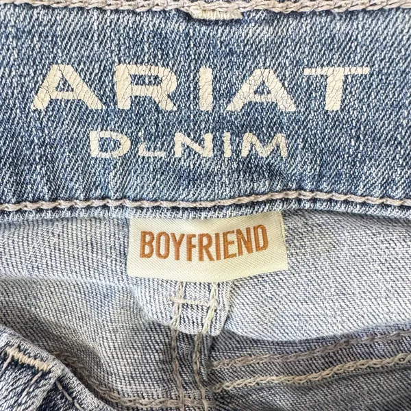 Ariat Boyfriend Ankle Jeans Distressed Vintage Wash Denim High Rise Western 28R - Image 6