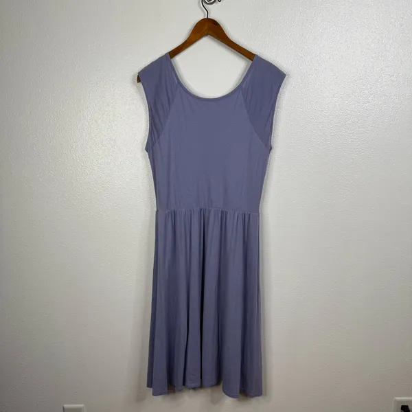 Garnet Hill Blue Knit Midi Dress Size‎ 12 - Image 2