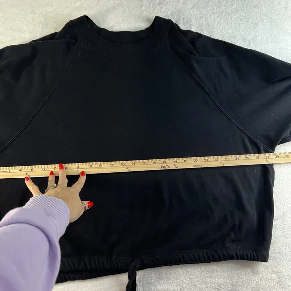 Old Navy Active XL Sweatshirt Loose‎ Dolman Sleeve Drawstring Hem Black Jack - Image 12